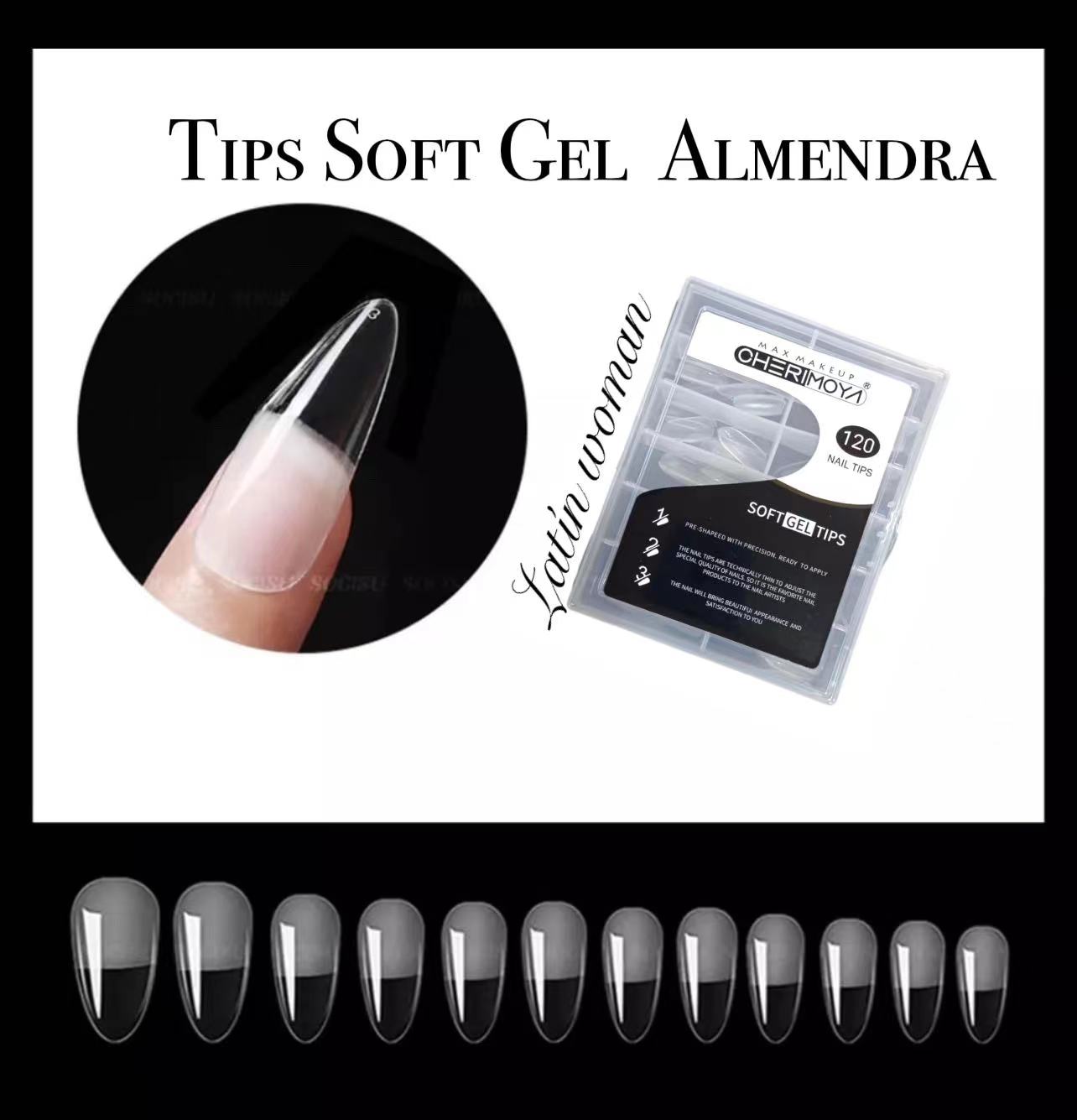 Tips Soft Gel Almendra