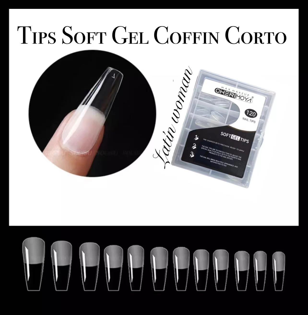 Tips Soft Gel Coffin Corto