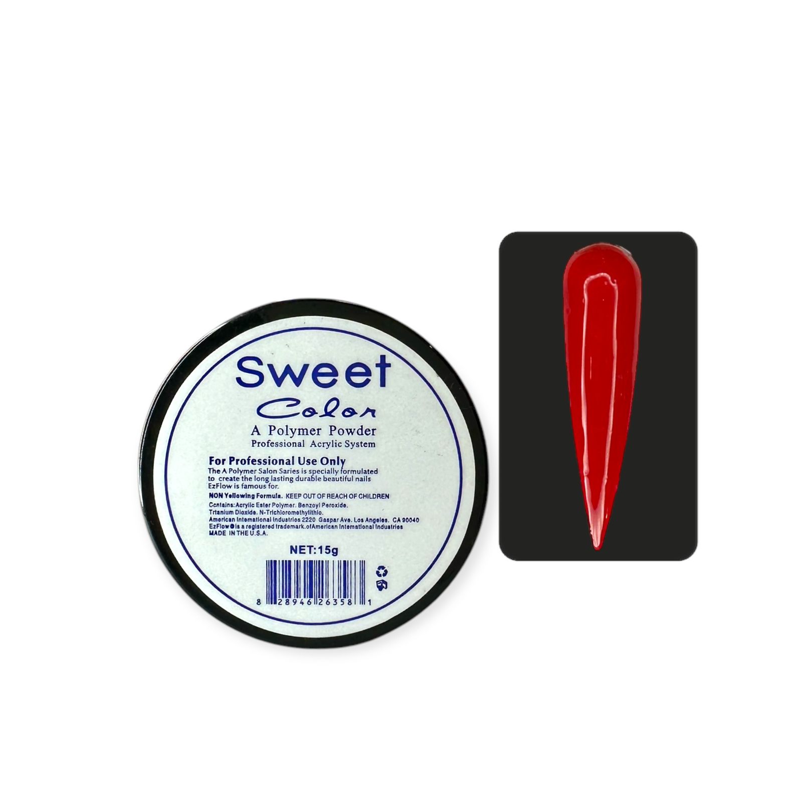 Polvo Acrylico 001 Rojo Sweet Color®