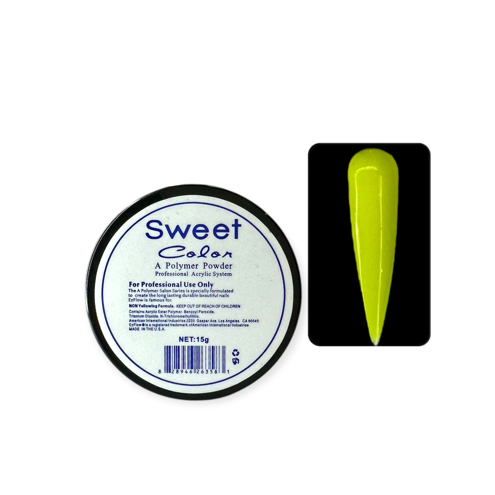 Polvo Acrylico 024 Verde Neon Sweet Color®
