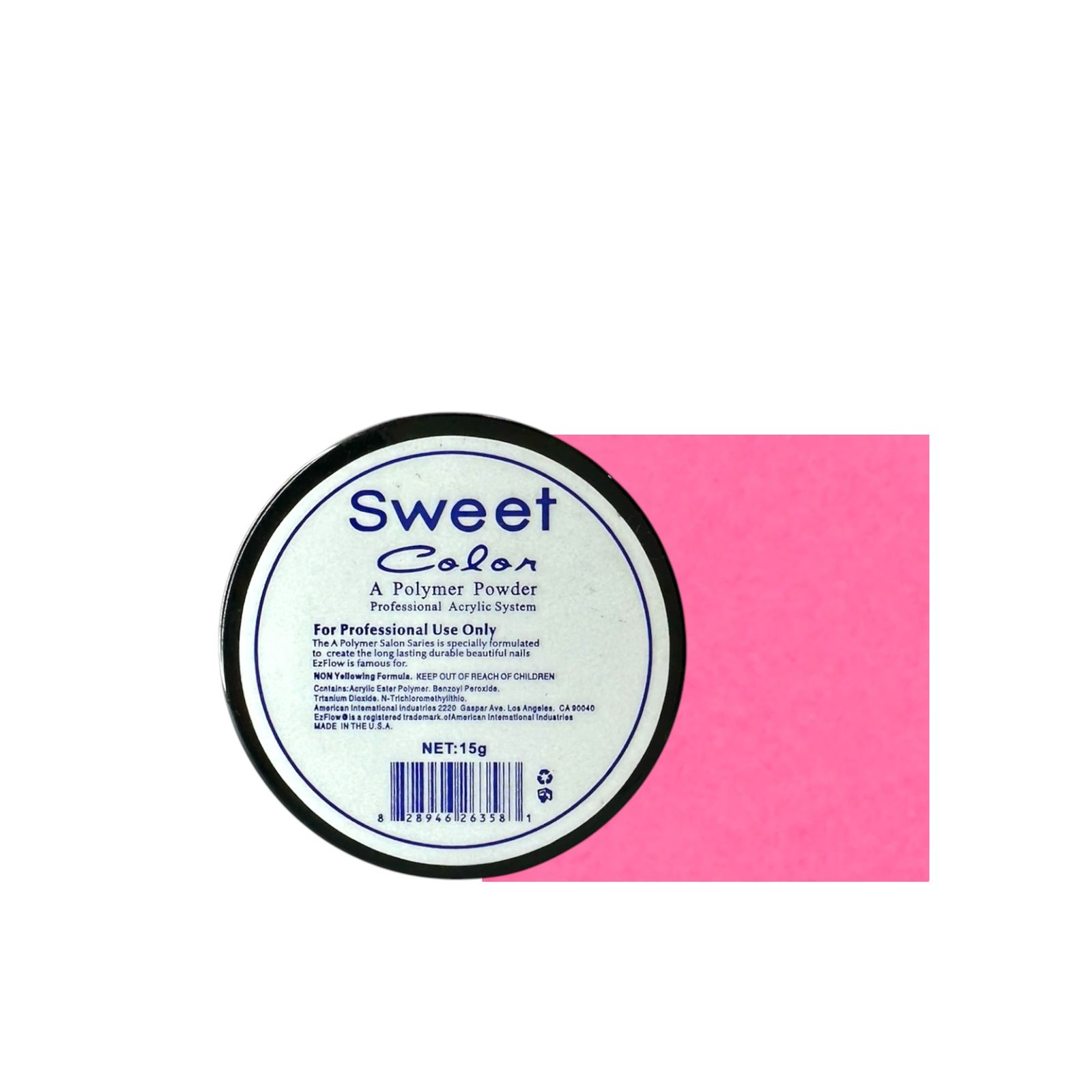 Polvo Acrylico 015 Fucsia Sweet Color® - Imagen 2