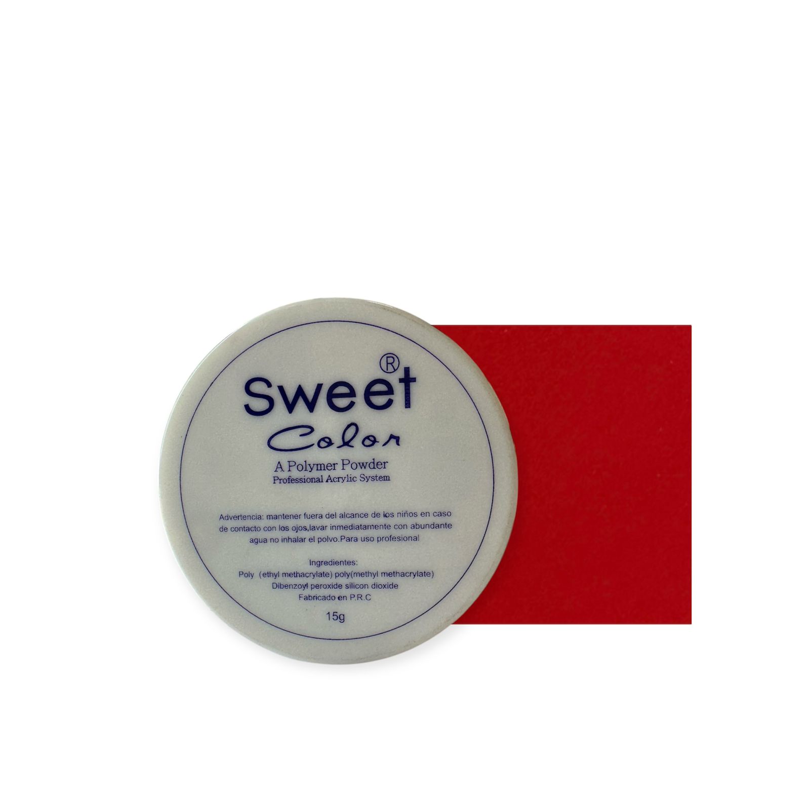 Polvo Acrylico 001 Rojo Sweet Color® - Imagen 2